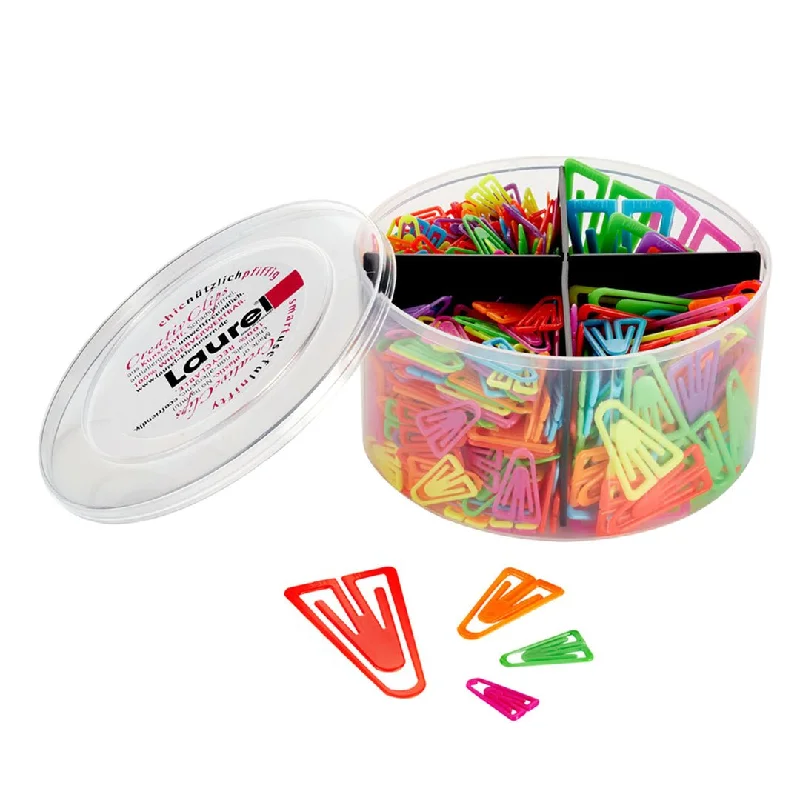 Cross - stitch art supplies with pre - printed patterns​ Laurel Inventor Plastic PaperClip 21mm, 25mm, 35mm Tin-420 Pieces