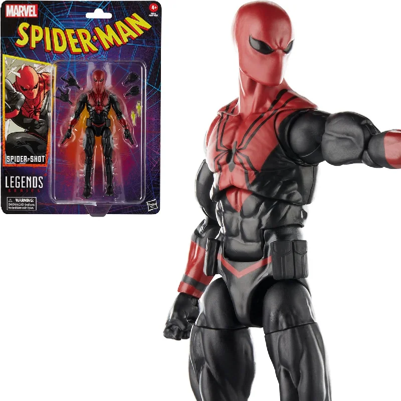 Playmobil Character Action Figures​ Marvel Legends Series Spider-Man Retro Spider-Shot 6" Inch Action Figure - Hasbro