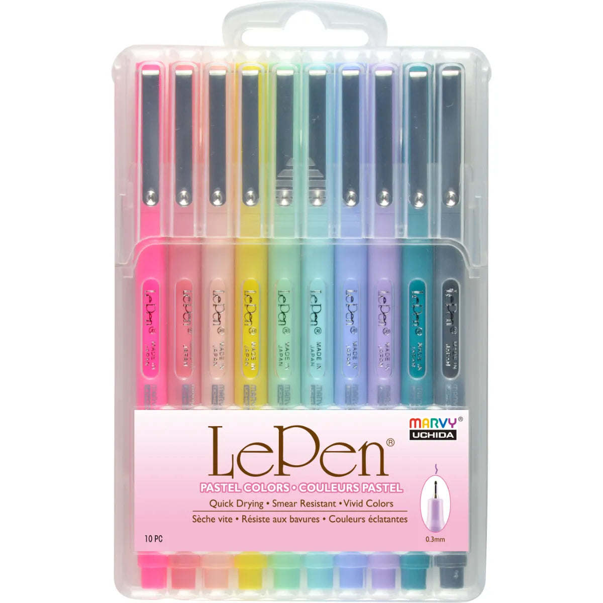 Air - dry clay for easy - to - use handicraft projects​ Marvy Le Pen Pastel Pens Set Of 10