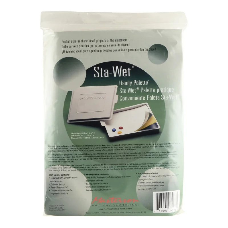 Handicraft supplies for making decorative bookends​ Masterson Sta-Wet Handy Palette 8.5x7 Inches