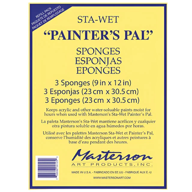 School - grade art supplies for classroom projects​ Mastersons Painter's Pal Palette Sponge Refill Set of 3