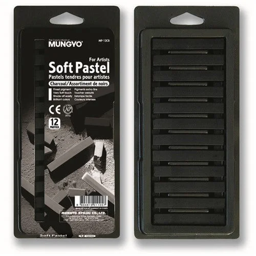 Portrait painting art supplies for realistic portraits​ Mungyo Charcoal Soft Pastels - Pack Of 12