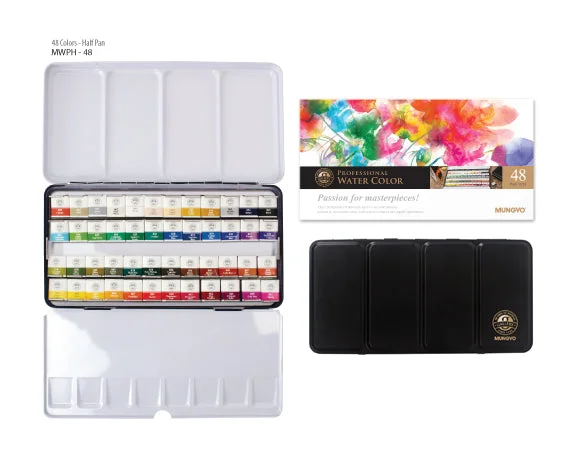 Handicraft supplies for making unique keychains​ Mungyo Watercolour 48 Half Pan Set