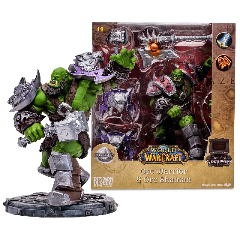Mega Bloks Minifigure - Style Action Figures​ Orc Warrior/Shaman: Common (World of Warcraft) 1:12 Scale Posed Figure - McFarlane Toys