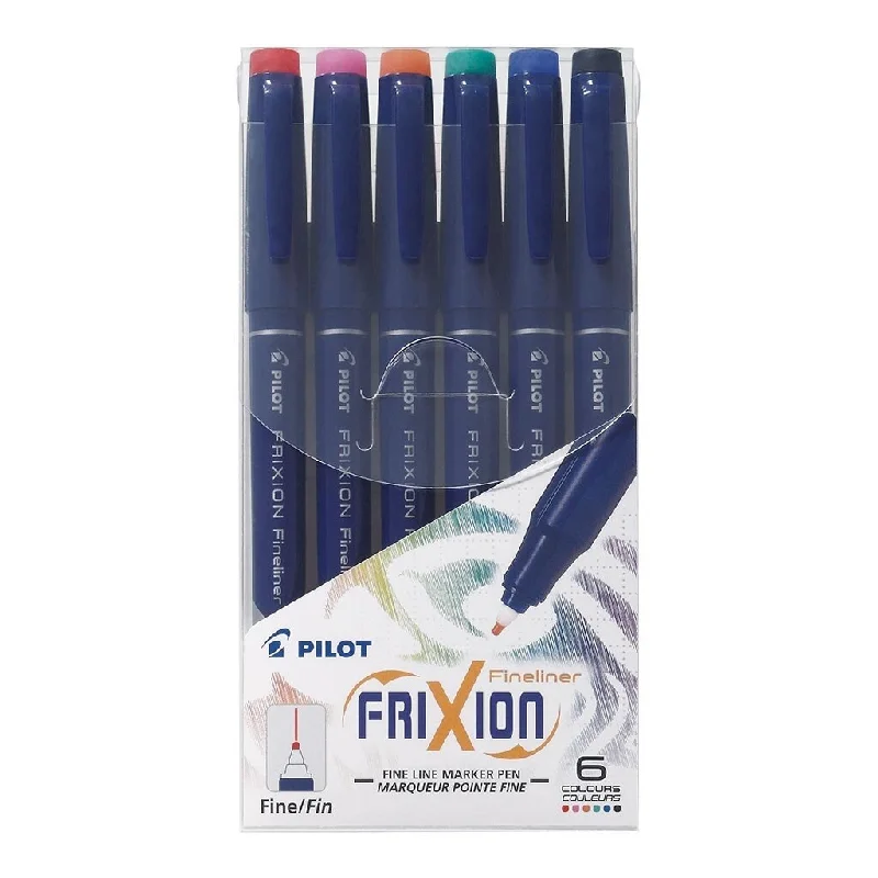 High - end art supplies for professional illustrators​ Pilot Frixion Fineliner Erasable Assorted Pack Of 6
