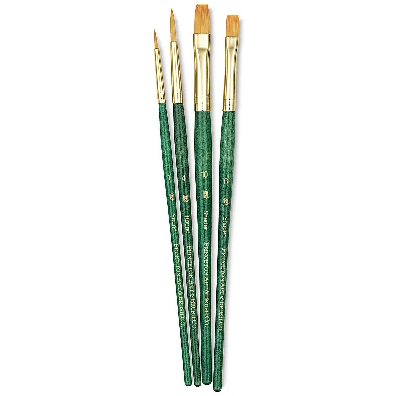 Artist - quality paintbrushes made of natural bristles​ Princeton Real Value Synthetic Golden Taklon 9116 Brushes Set Of 4