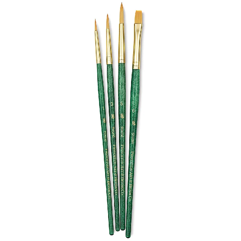 Landscape painting art supplies for outdoor painting​ Princeton Real Value Synthetic Golden Taklon 9115 Brushes Set Of 4