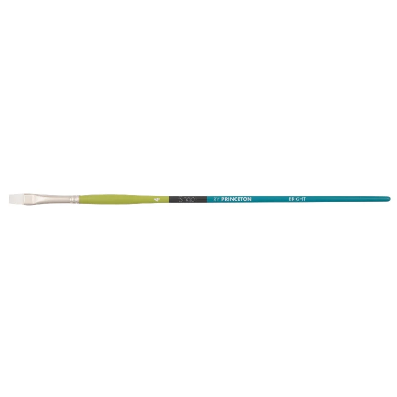 Professional - grade oil painting supplies for artists​ Princeton Snap! 9800 Long Handle White Synthetic Taklon Bright Brushes