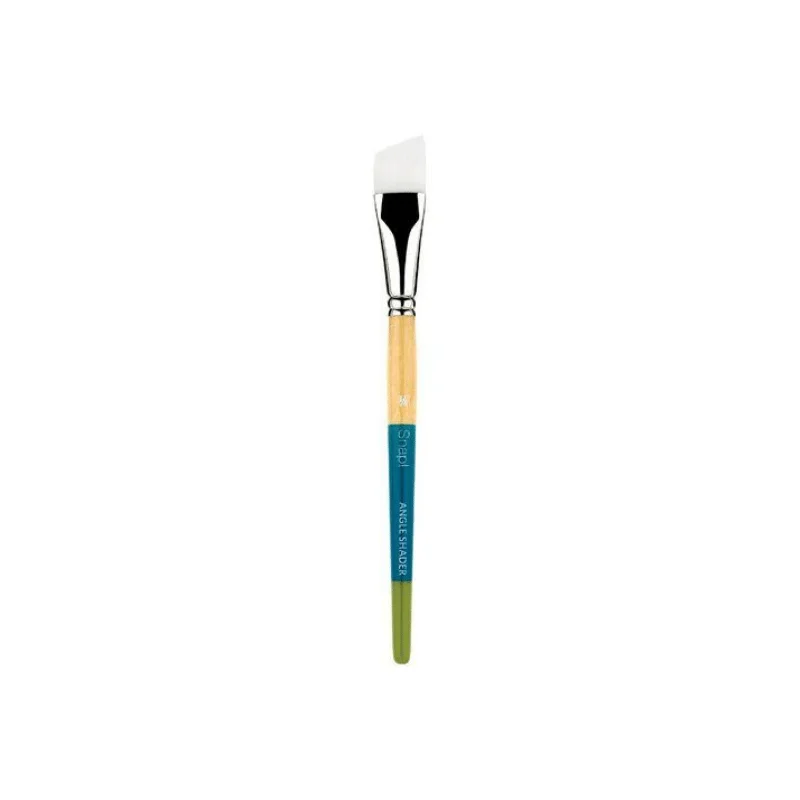 Printmaking supplies for creating handmade prints at home​ Princeton Snap! 9850 Short Handle White Taklon Angle 3/4" Brush