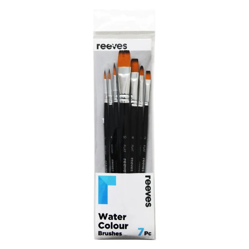 Handicraft supplies for making unique keychains​ Reeves Watercolour Golden Synthetic Short Handle Brushes Set Of 7