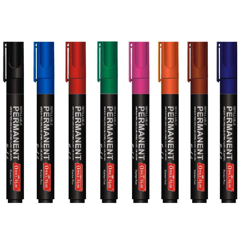 Handicraft supplies for making decorative bookends​ Soni Officemate Non-Toxic Hi-Tech Refillable Permanent Marker Pen - Pack of 8