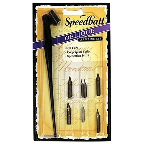 Drawing pencils with different lead hardness for detailed sketches​ Speedball Oblique Pen Set
