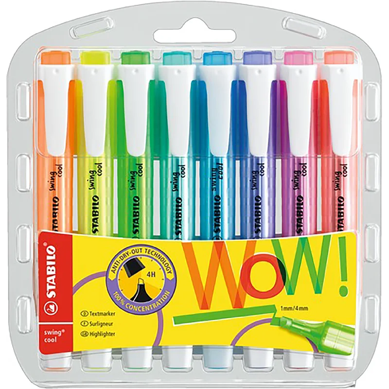 Oil painting canvases stretched on wooden frames​ Stabilo Swing Cool Highlighter Assorted Wallet Of 8
