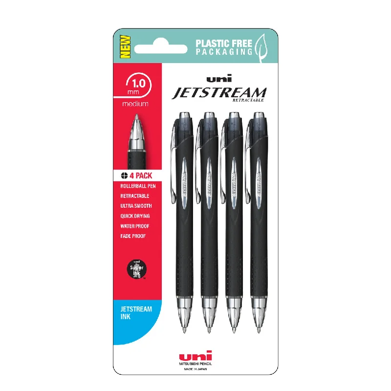 Art supplies for creating personalized greeting cards​ Uni Jetstream 1.0mm Medium Retractable Pens Set of 4