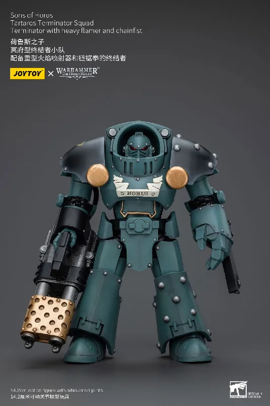 SpongeBob SquarePants Character Action Figures​ Warhammer The Horus Heresy Action Figure 1/18 Tartaros Terminator Squad Terminator With Heavy Flamer And Chainfist 12 cm