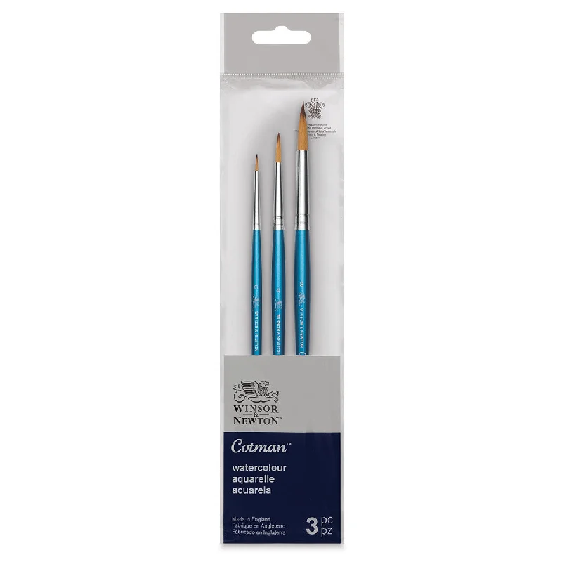 Art supplies for creating environmental art installations​ Winsor & Newton Cotman Short Handle V2 Brushes Set Of 3