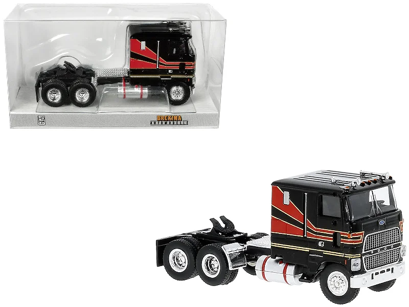Underwater - city model toys for marine - fantasy play​ 1978 Ford CLT 9000 Truck Tractor Black with Red Stripes 1/87 (HO) Scale Model Car by Brekina