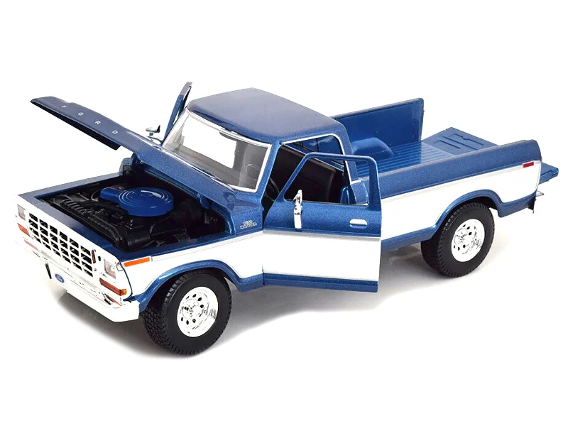 Treehouse model toys for backyard adventures​ 1979 Ford F-150 Ranger Pickup Truck Blue Metallic and Cream "Special Edition" 1/18 Diecast Model Car by Maisto