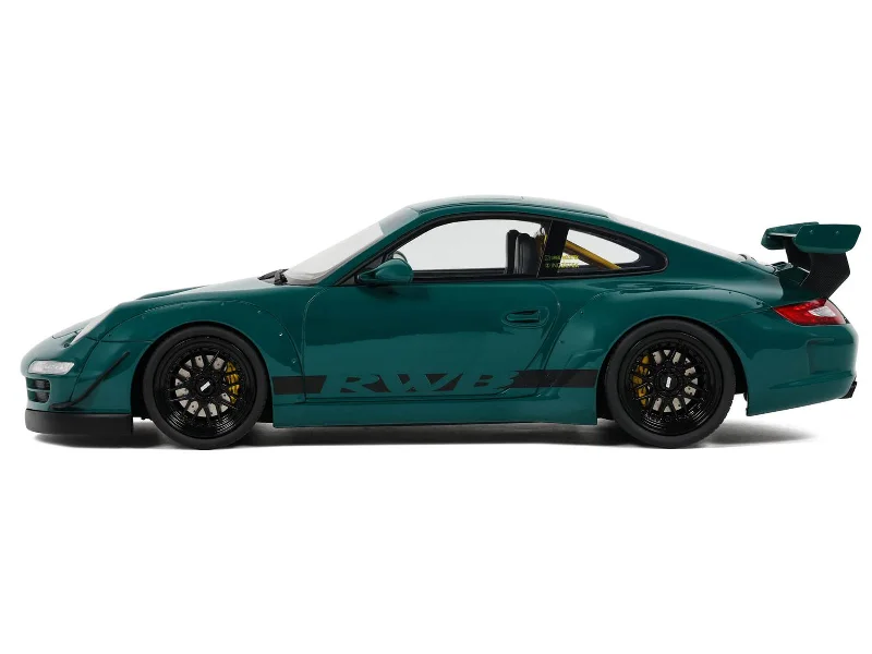 Fire truck model toys for future firefighters to role - play​ 2021 RWB Bodykit "Syunkashuto" Green with Black Stripes 1/18 Model Car by GT Spirit