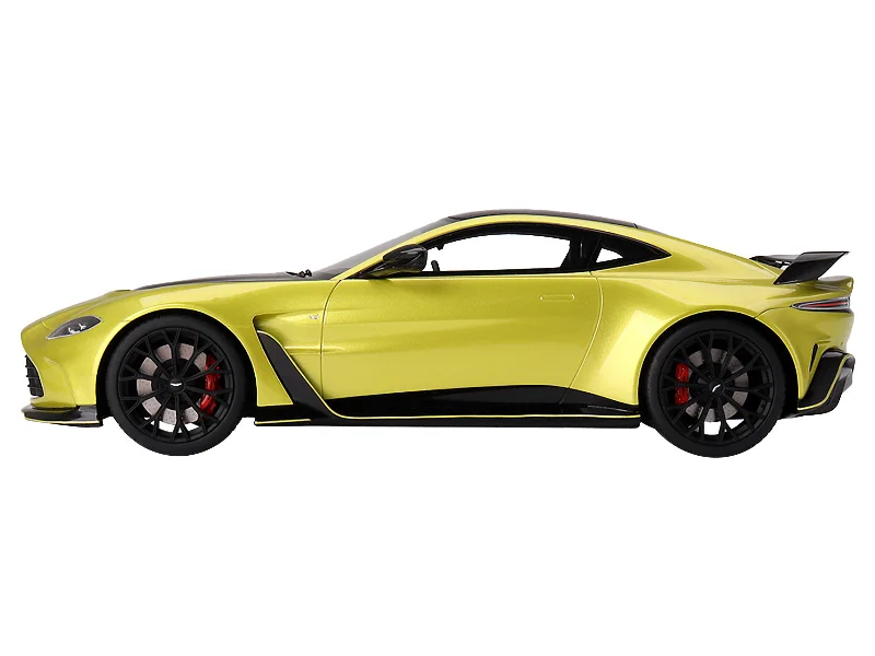 Bird - aviary model toys for bird - watching enthusiasts​ 2022 Aston Martin V12 Vantage RHD (Right Hand Drive) Cosmopolitan Yellow with Black Hood and Top 1/18 Model Car by Top Speed