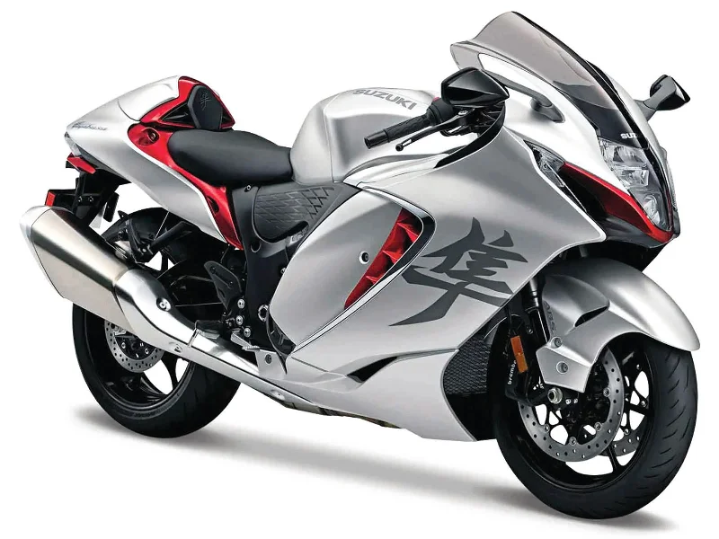 Art - gallery model toys for art - appreciation scenarios​ 2022 Suzuki Hayabusa Silver Metallic 1/12 Diecast Motorcycle Model by Maisto