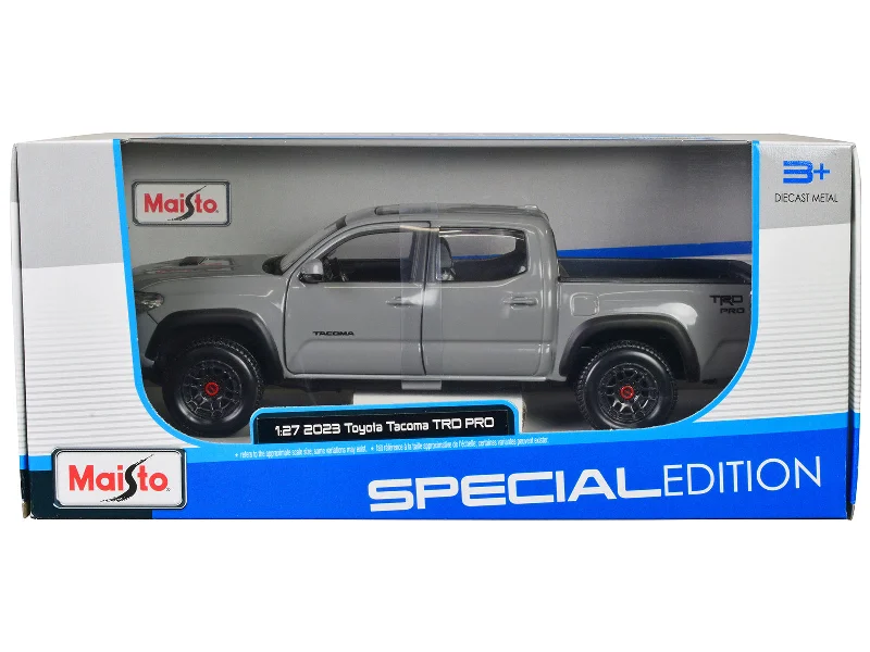 Gas - station model toys for vehicle - refueling play​ 2023 Toyota Tacoma TRD PRO Pickup Truck Gray with Sunroof "Special Edition" Series 1/27 Diecast Model Car by Maisto
