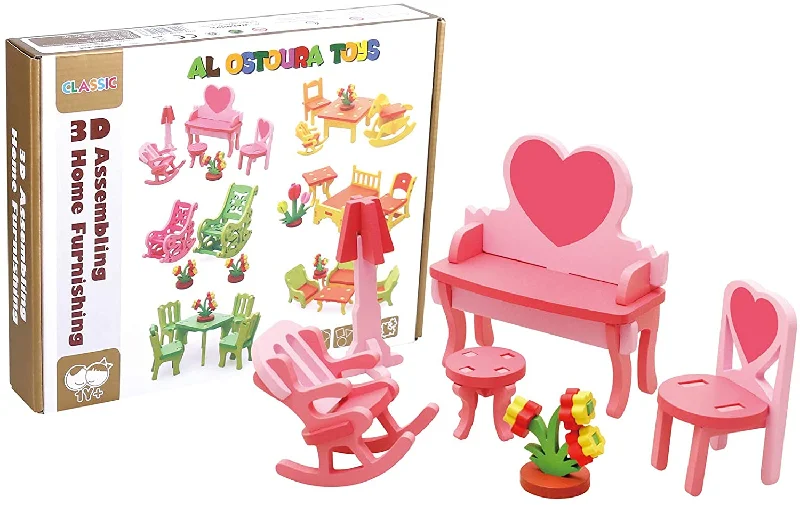 Wooden guitars for pretend musicians​ 3D Assembling Home dresser wooden toy