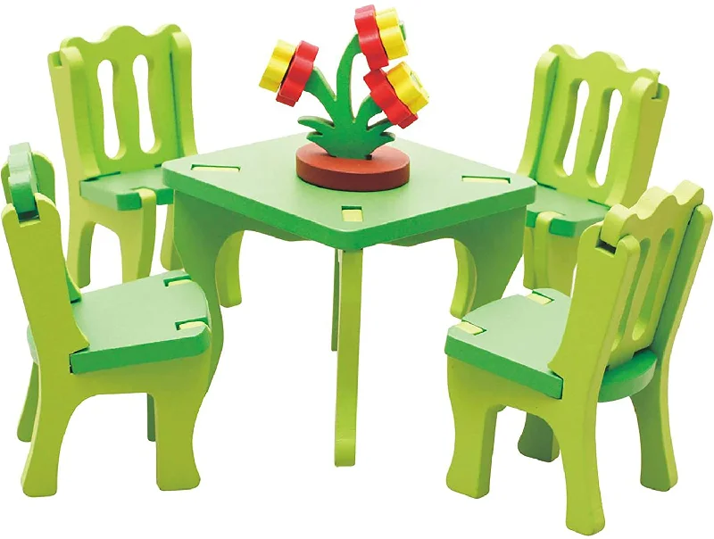 Wooden teeter - totter toys for social play​ 3D Assembling Home Furnishing Table and chair wooden toy