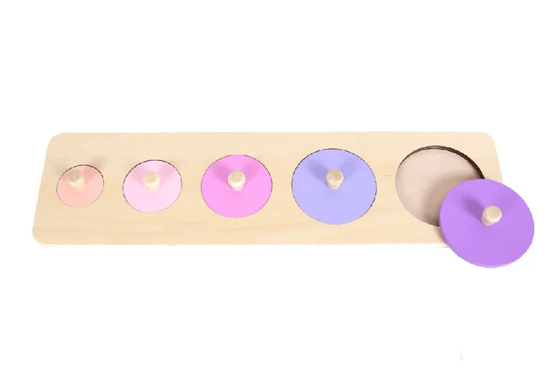 Wooden musical instruments for kids' music exploration​ 5 Circles Knob Puzzle