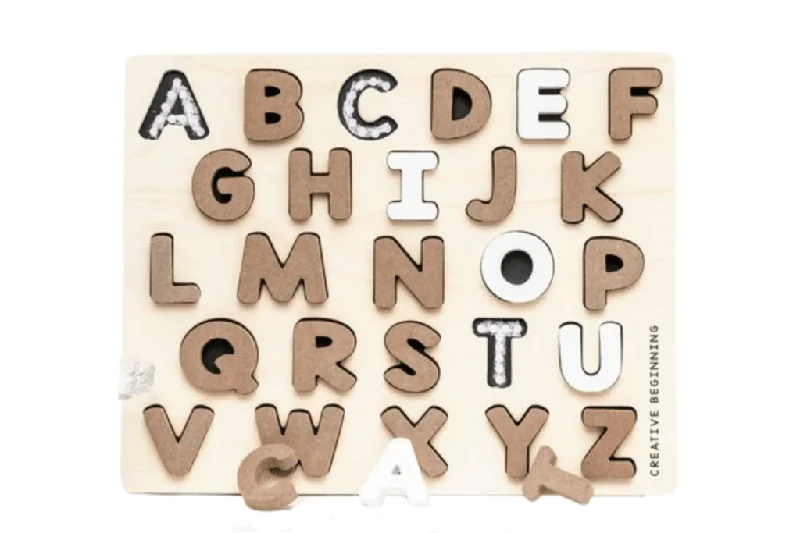 Wooden play train stations for train play​ Uppercase Alphabet Tracing Puzzle