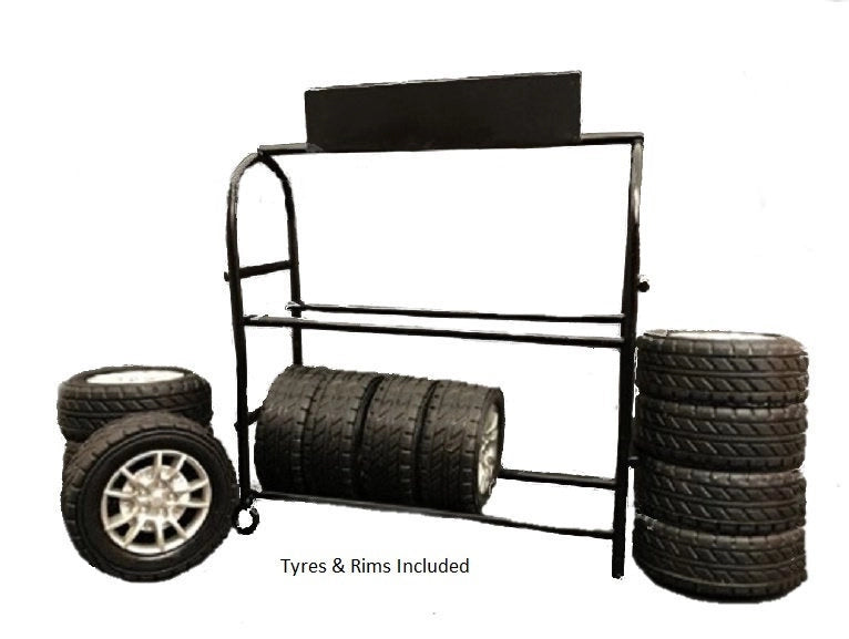Railroad ballast for stability of the tracks​ American Diorama 1/24 Metal Tyre Rack Accessory