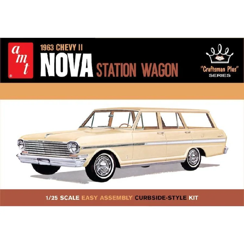 Streetcars for local transportation in some cities​ AMT 1/25 1963 Chevy II Nova Station Wagon Craftsman Plus Series Plastic Model Kit