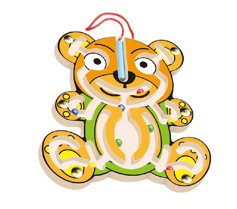 Wooden play schools for educational role - play​ Bear small pen labyrinth