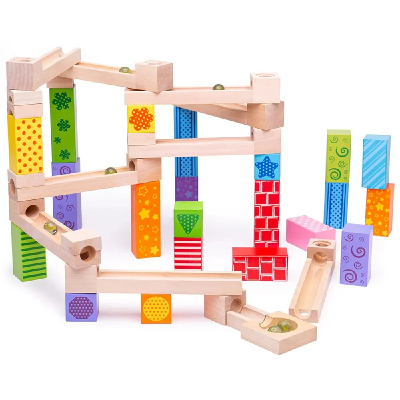 Wooden seesaw toys for outdoor interaction​ Bigjigs 47 Piece Wooden Marble Run