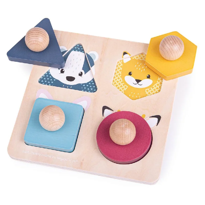 Wooden climbing toys for physical activity​ Bigjigs Toys FSC Certified Animal Shape Puzzle