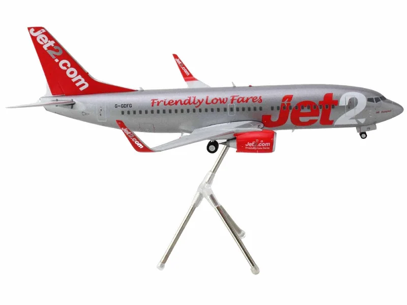 Dinosaurs model toys for paleontology - loving children​ Boeing 737-300 Commercial Aircraft "Jet2" (G-GDFG) Gray Metallic with Red Tail "Gemini 200" Series 1/200 Diecast Model Airplane by GeminiJets