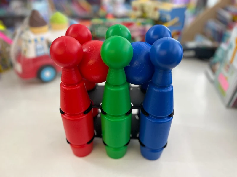 Wooden teeter - totter toys for social play​ Bowling skittles
