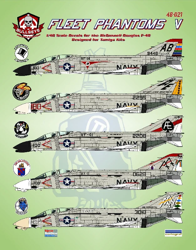 Water park model toys for summer - fun scenarios​ Bullseye Model Aviation 1/48 Decals F-4B Phantom II Fleet Phantoms V - 48021
