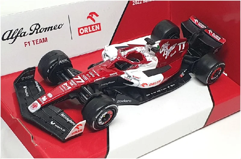 Car customization options for personalized vehicles​ Burago 1/43 Scale 18-38067 - F1 Alfa Romeo C42 2022 #77 V.Bottas