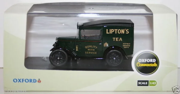 Convertible cars for an open - air driving experience​ OXFORD DIECAST 1/43 SCALE ASV003 - AUSTIN SEVEN RN VAN - LIPTONS TEA