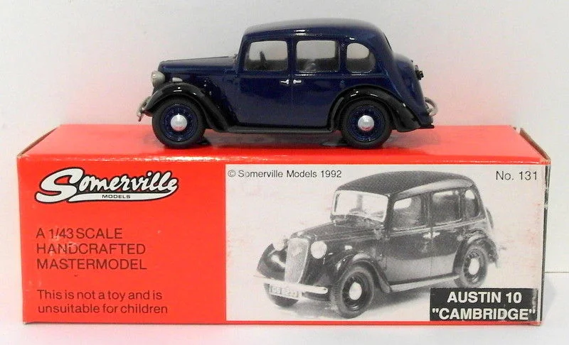 Electric trains reducing environmental impact​ Somerville Models 1/43 Scale 131 - Austin 10 Cambridge - Dark Blue