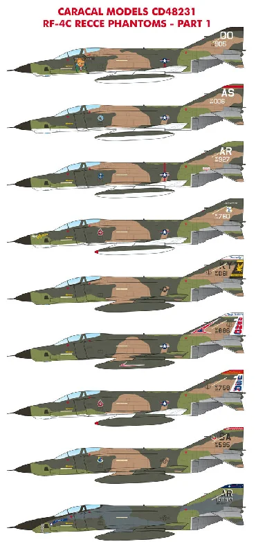 Natural - history - museum model toys for wildlife displays​ Caracal 1/48 decal RF-4C Recce Phantoms - Part 1 - CD48231