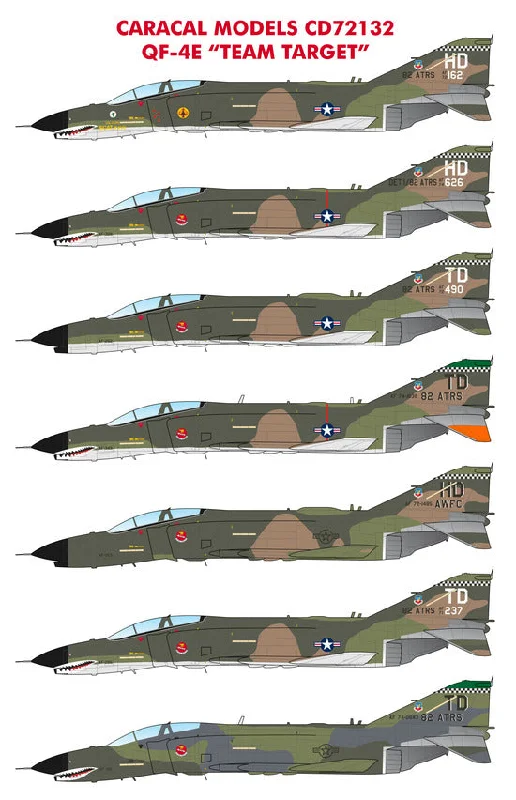 Victorian - dollhouse - inspired model toys for collectors​ Caracal 1/72 decals - Air Force QF-4E Team Target - CD72132