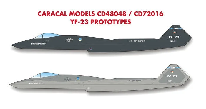 Time - machine model toys for science - fiction - inspired play Caracal 1/48 decals CD48048 YF-23 Prototypes for Hobby Boss
