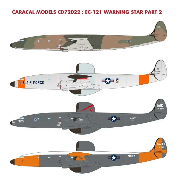 Pirate ship model toys for adventurous play​ Caracal 1/72 decals EC-121 Warning Star Pt 2 for Heller - CD72022