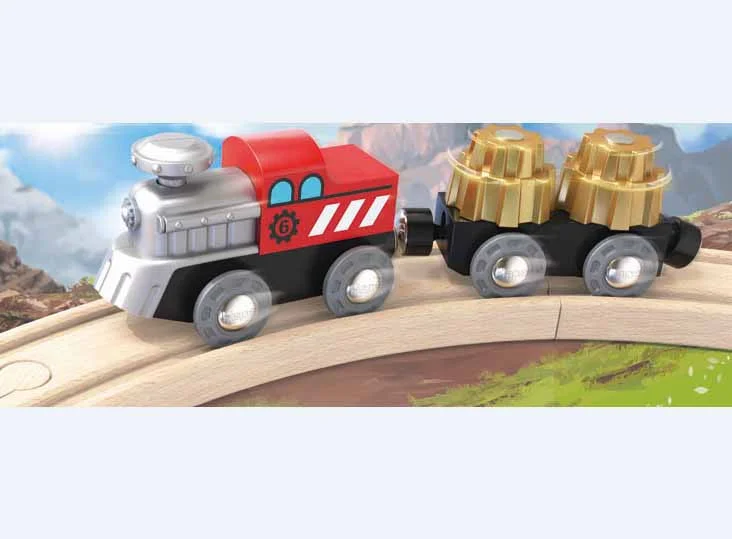 Wooden seesaw toys for outdoor interaction​ Cogwheel Train Hape