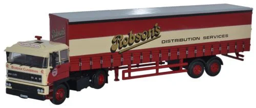 Model train cars for different purposes​ Oxford Diecast DAF2800 40ft Curtainside Robsons - 1:76 Scale