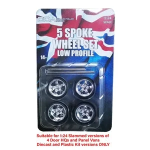 RC helicopters for vertical take - off and landing​ DDA 1/24 Low Profile Chrome 5 Spoke Wheels w/Tyres & Axles - Suits Slammed Models - Holden HQ & HJ - Ford XW & XY (4pcs)