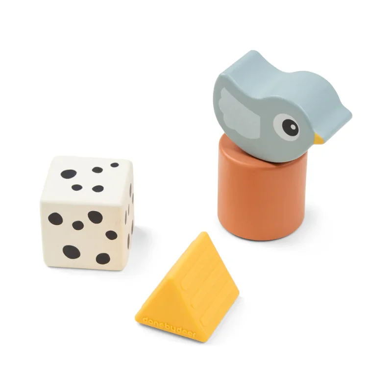 Wooden play snowmobiles for winter - themed play Birdee Sensory Block Set