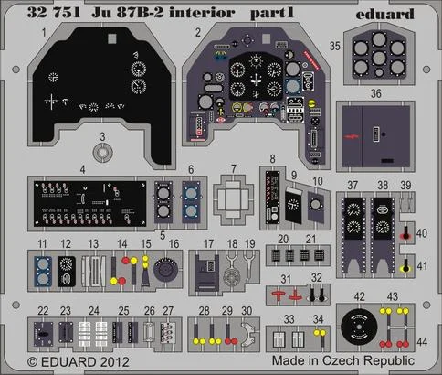 Renaissance - era town model toys for art - history lovers​ Eduard 1/32 photoetch Ju 87B-2 interior S. A. for Trumpeter - 32751